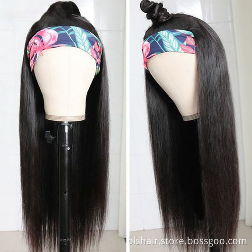 Vast drop shipping wholesale Straight headband wig human hair headband wigs for black women wig headband